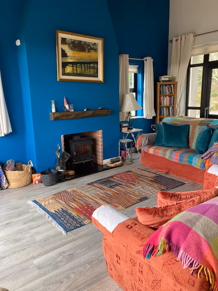 Sitting room with wood-burning stove
